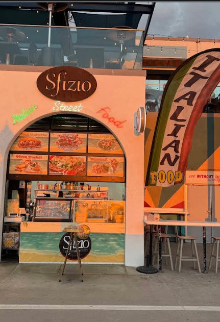 Sfizio storefront on Mission Beach boardwalk
